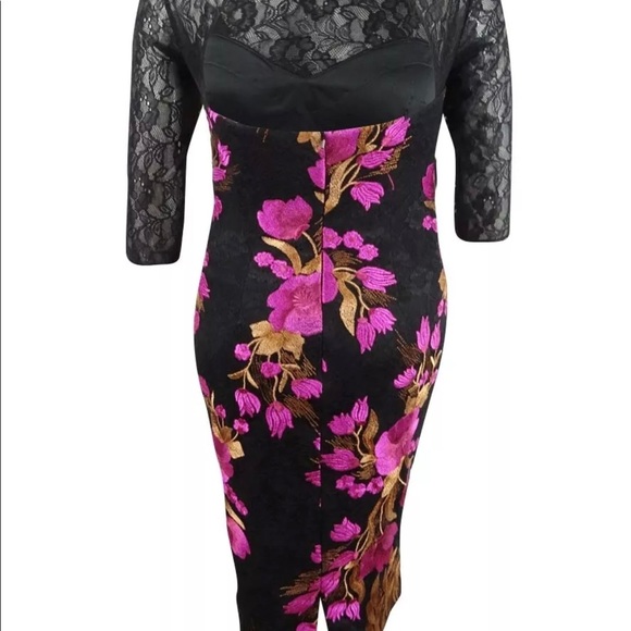 JS COLLECTION LACE MIDI DRESS SIZE 14 NEW - Picture 3 of 8